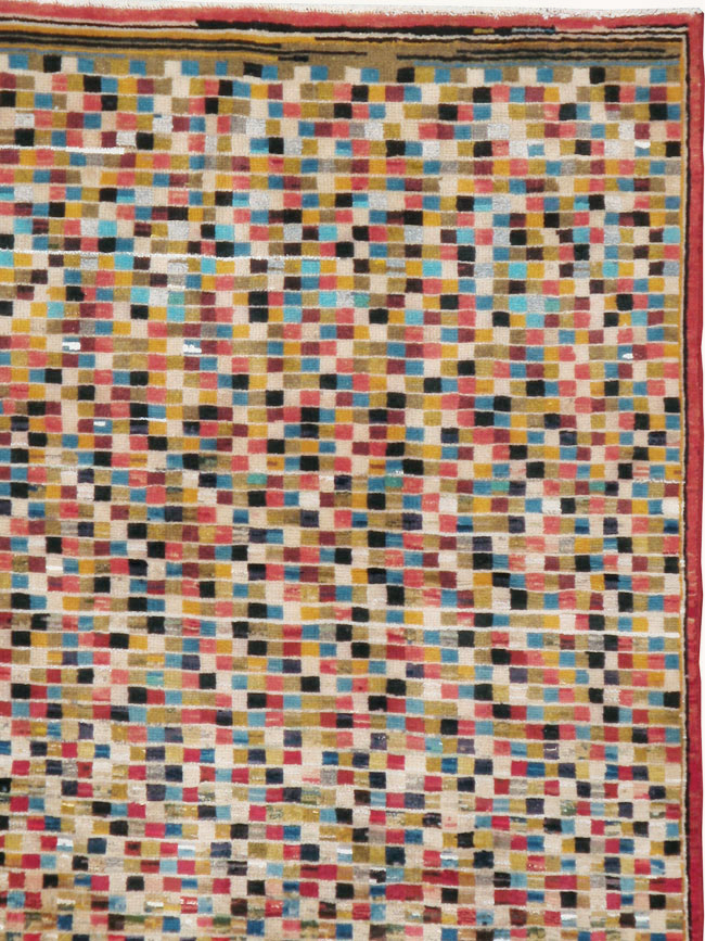 Vintage Persian Kashan Modernist Rug, No.23109 - Gsblank