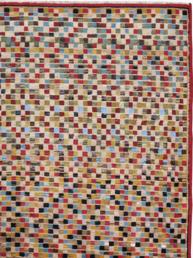 Vintage Persian Kashan Modernist Rug, No.23109 - Gsblank