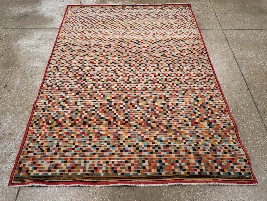 Vintage Persian Kashan Modernist Rug, No.23109 - Gsblank