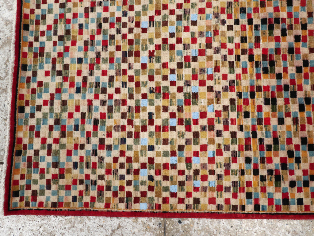 Vintage Persian Kashan Modernist Rug, No.23109 - Gsblank