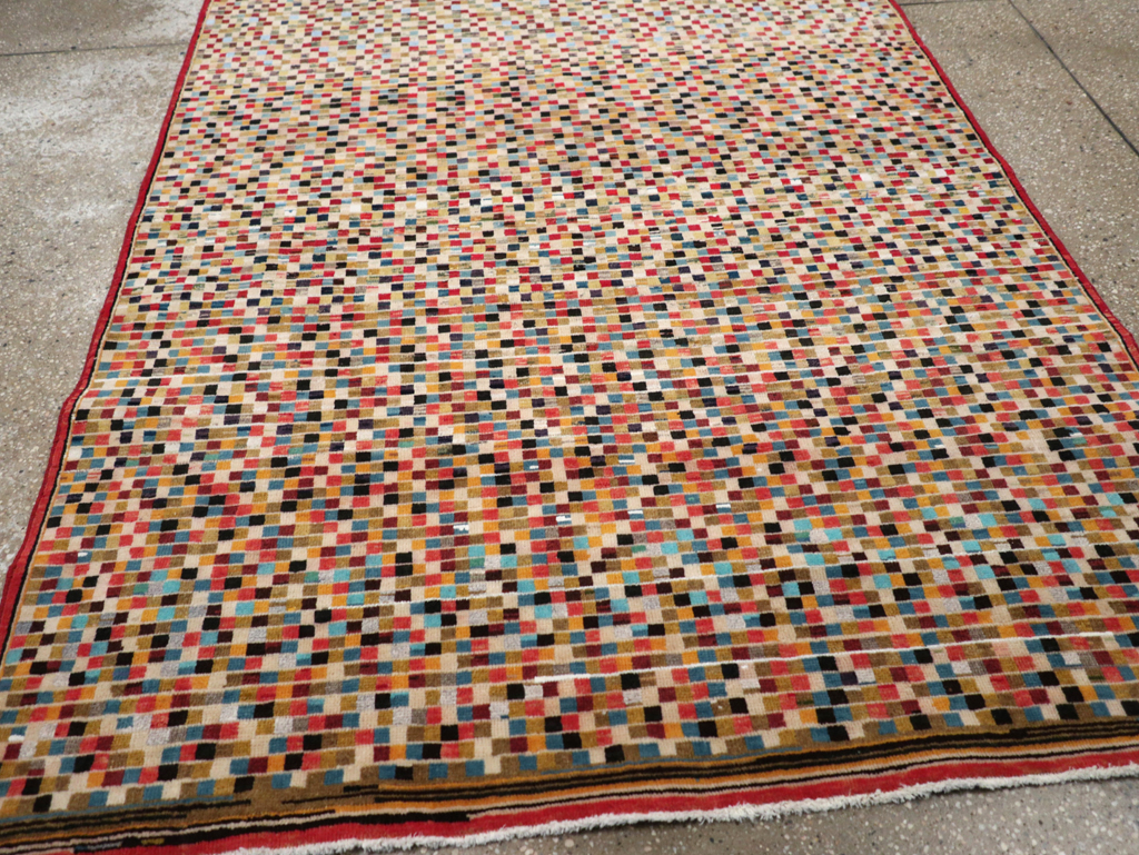 Vintage Persian Kashan Modernist Rug, No.23109 - Gsblank