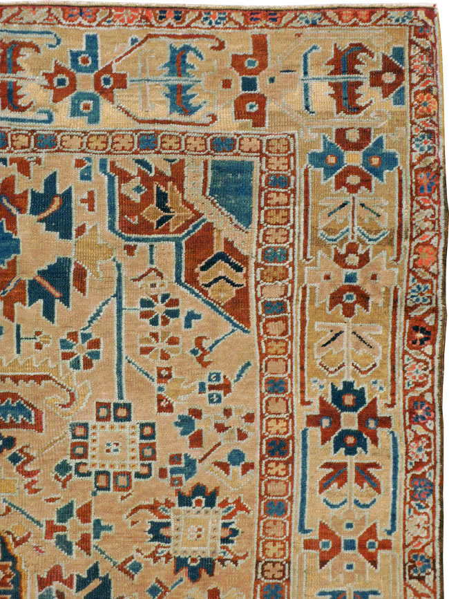 Antique Persian Heriz Square Carpet, No.23118 - Gsblank