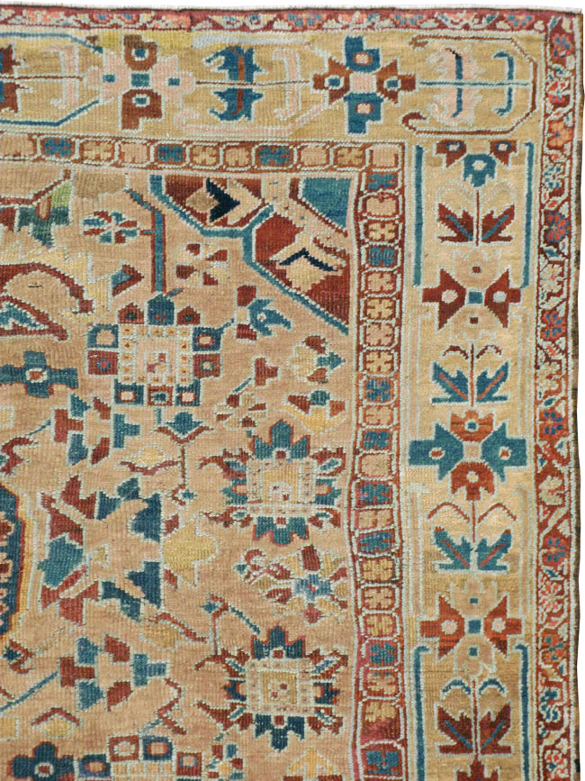 Antique Persian Heriz Square Carpet, No.23118 - Gsblank