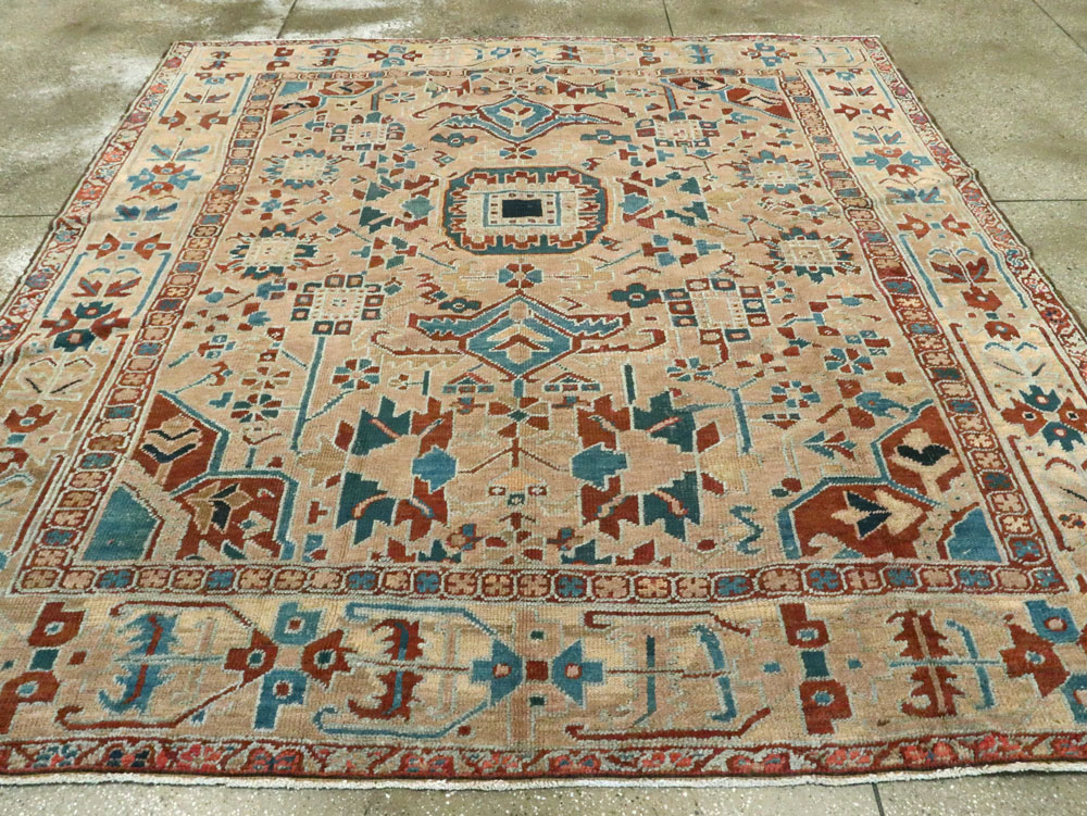 Antique Persian Heriz Square Carpet, No.23118 - Gsblank
