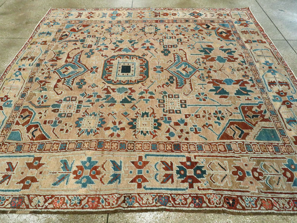 Antique Persian Heriz Square Carpet, No.23118 - Gsblank