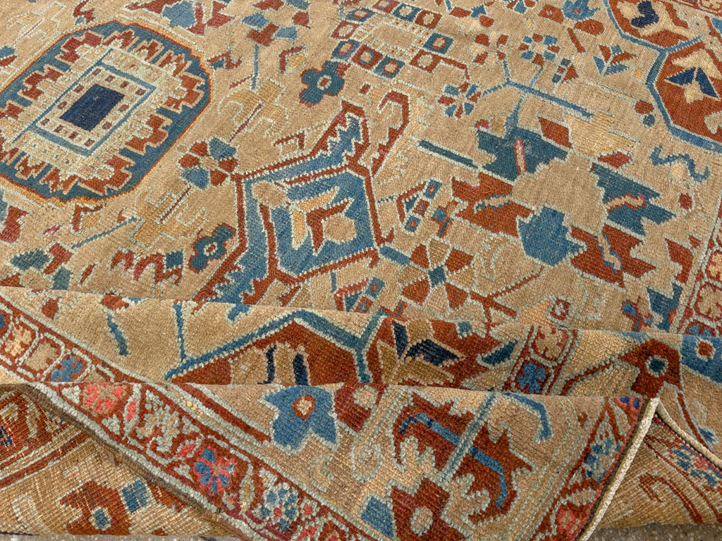 Antique Persian Heriz Square Carpet, No.23118 - Gsblank
