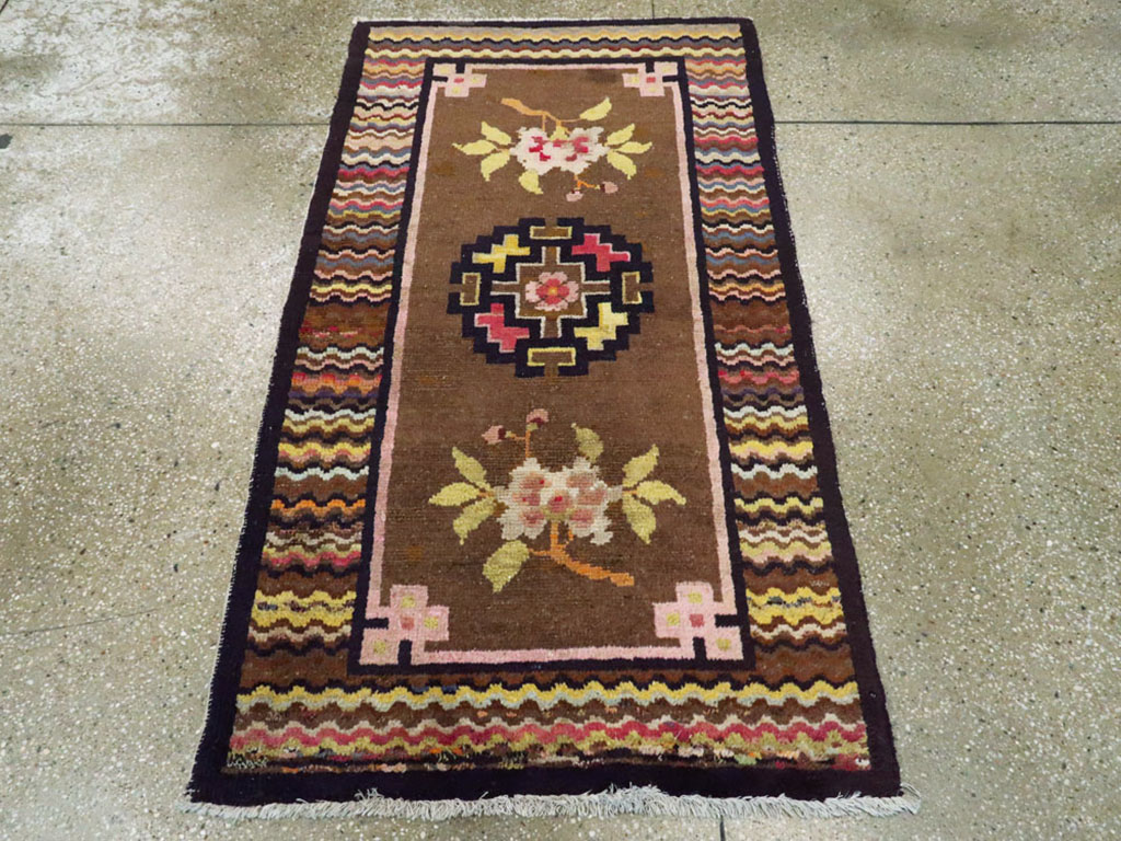 Vintage Turkestan Tibetan Rug, No.23124 - Gsblank