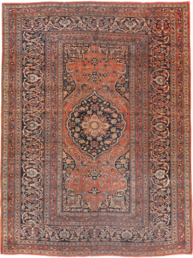 Antique Persian Tabriz Accent Rug, No.23163 - Gsblank