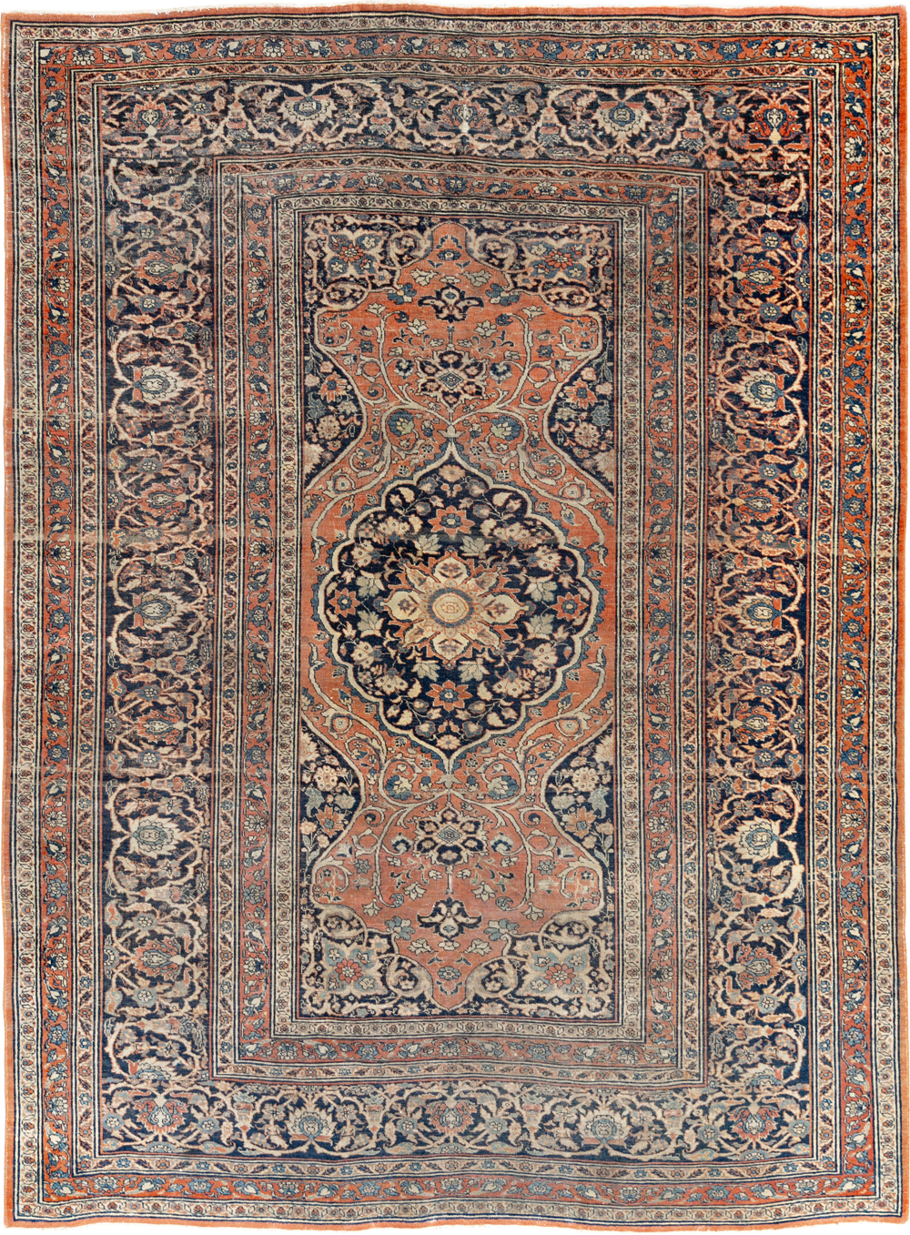 Antique Persian Tabriz Haji Jalili Accent Rug, No.23163 - Gsblank