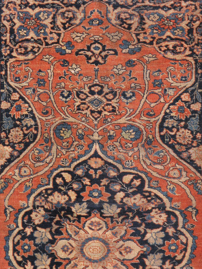 Antique Persian Tabriz Haji Jalili Accent Rug, No.23163 - Gsblank