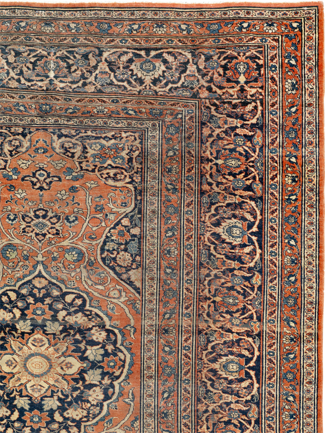 Antique Persian Tabriz Haji Jalili Accent Rug, No.23163 - Gsblank
