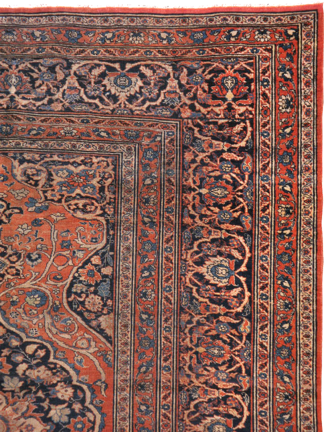 Antique Persian Tabriz Accent Rug, No.23163 - Gsblank