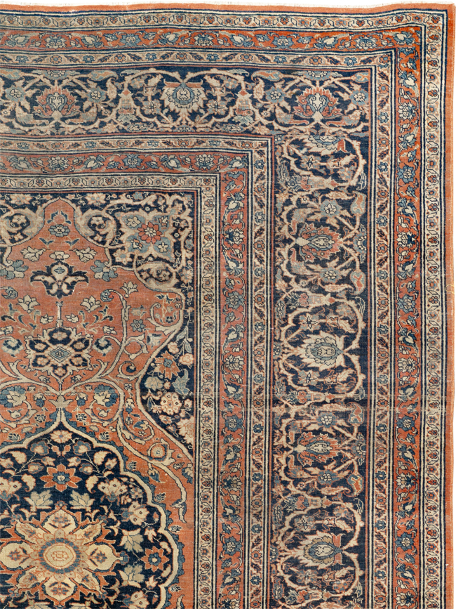 Antique Persian Tabriz Haji Jalili Accent Rug, No.23163 - Gsblank