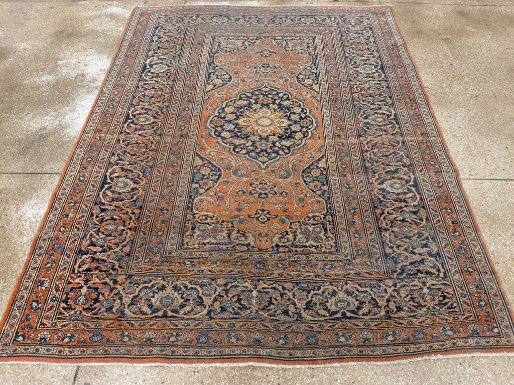 Antique Persian Tabriz Haji Jalili Accent Rug, No.23163 - Gsblank