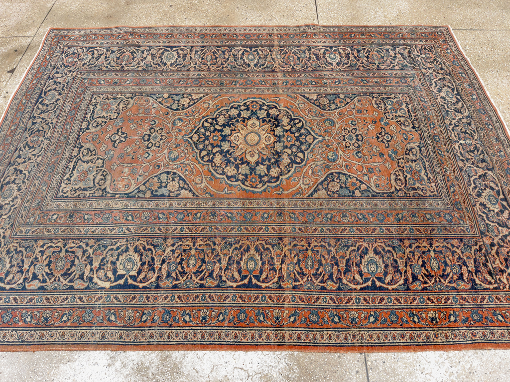 Antique Persian Tabriz Haji Jalili Accent Rug, No.23163 - Gsblank