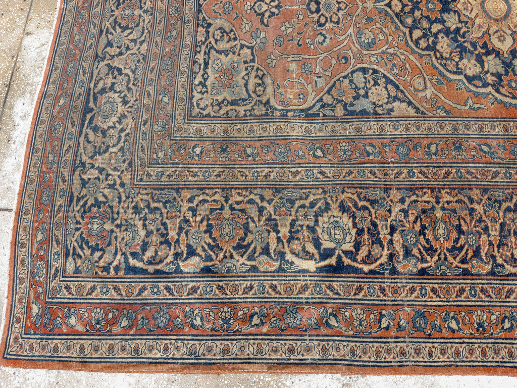 Antique Persian Tabriz Haji Jalili Accent Rug, No.23163 - Gsblank