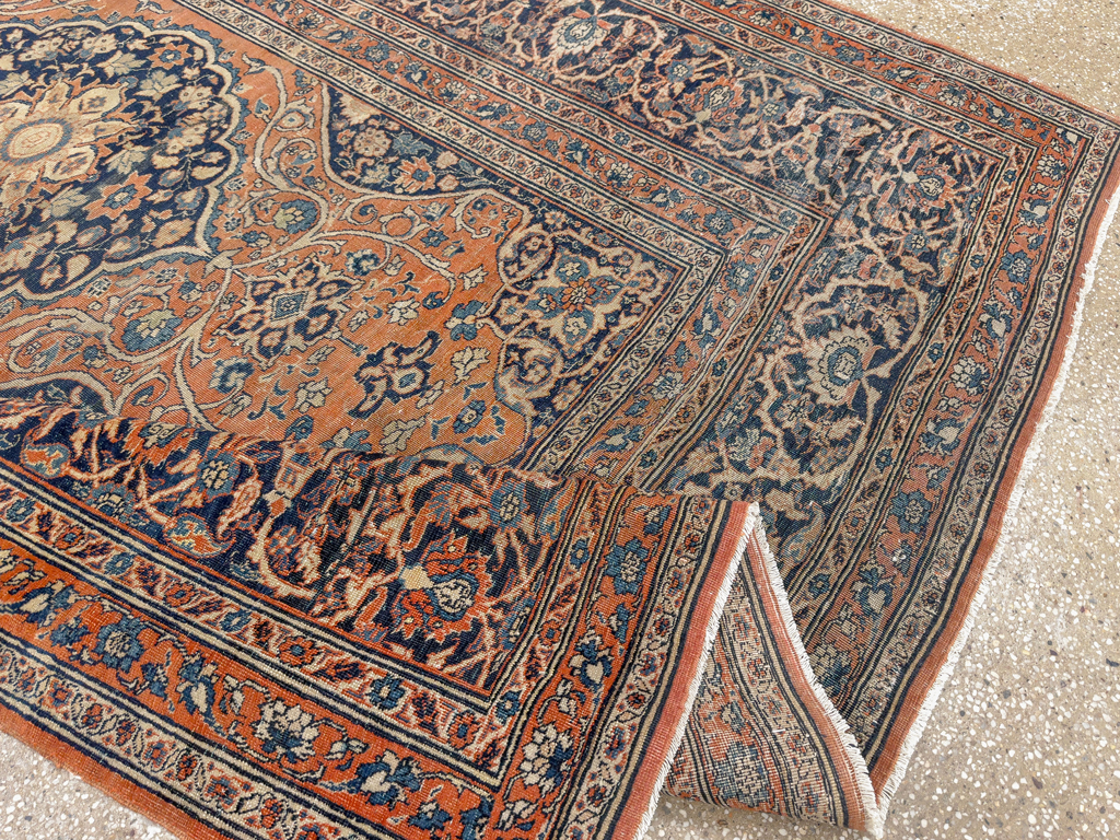 Antique Persian Tabriz Haji Jalili Accent Rug, No.23163 - Gsblank