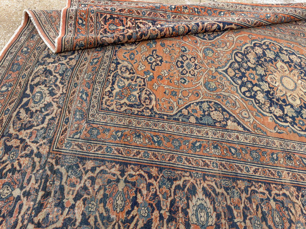 Antique Persian Tabriz Haji Jalili Accent Rug, No.23163 - Gsblank