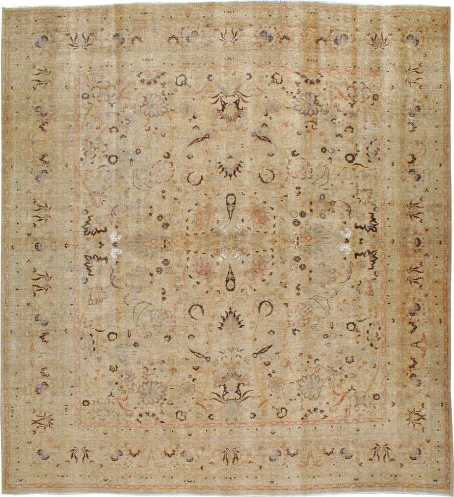 Antique Persian Mashad Square Carpet, No.23194 - Gsblank