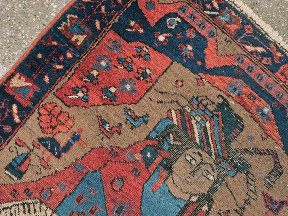Antique Persian Bakhtiari Pictorial Rug, No.23200 - Gsblank