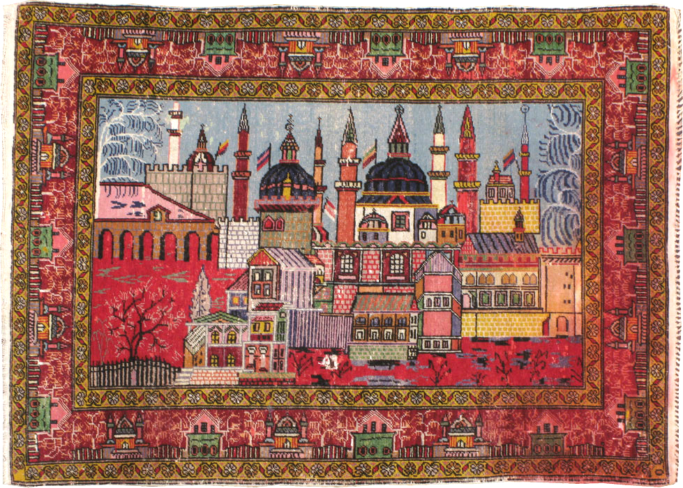 Vintage Anatolian Pictorial Rug, No.23202 - Gsblank