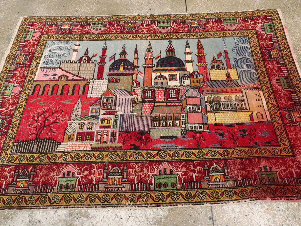 Vintage Anatolian Pictorial Rug, No.23202 - Gsblank