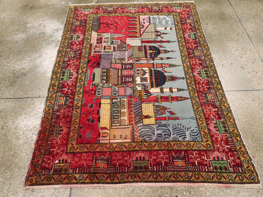 Vintage Anatolian Pictorial Rug, No.23202 - Gsblank