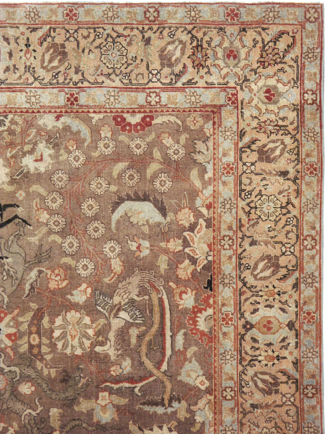 Vintage Persian Tabriz Rug, No.23250 - Gsblank