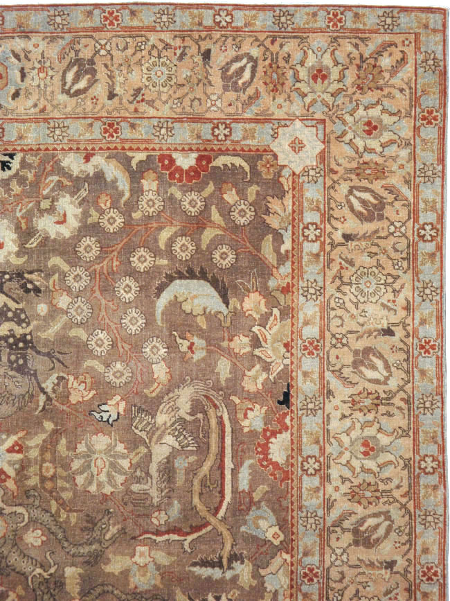 Vintage Persian Tabriz Rug, No.23250 - Gsblank