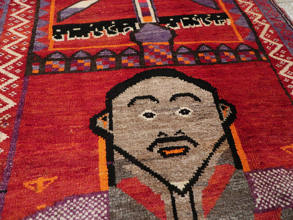 Vintage Afghan Baluch Pictorial Rug, No.23270 - Gsblank