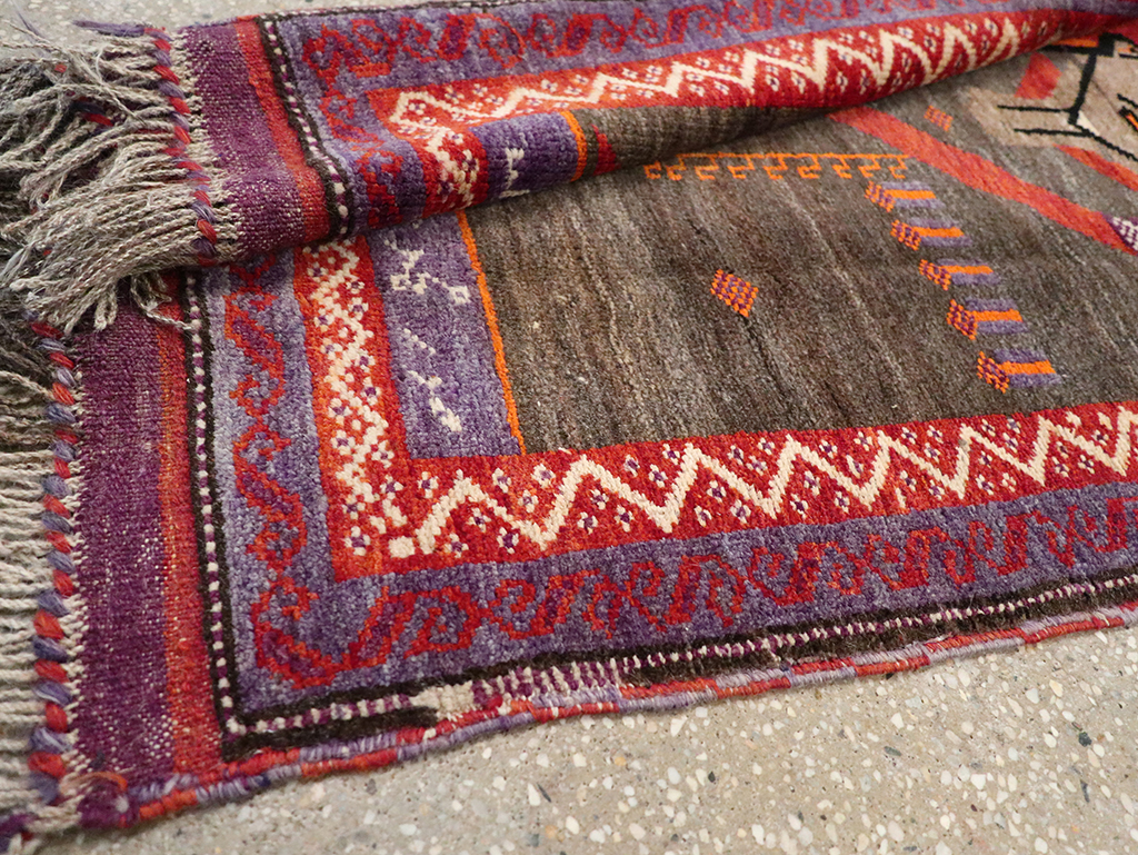Vintage Afghan Baluch Pictorial Rug, No.23270 - Gsblank