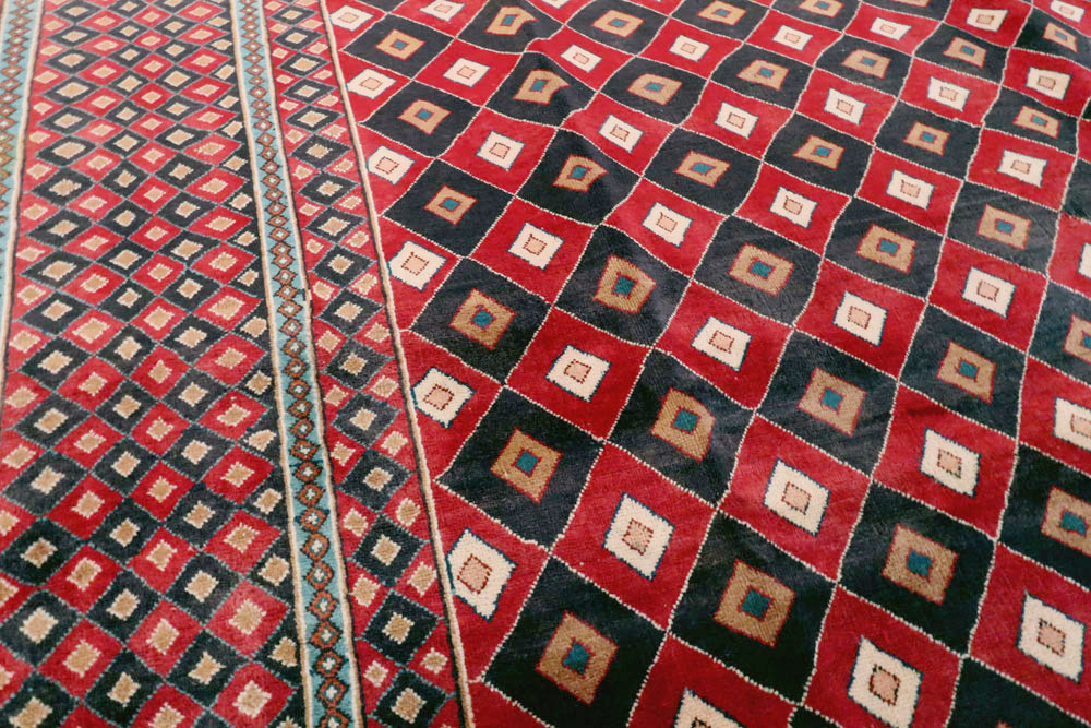 Vintage Persian Mashad Modernist Carpet, No.23285 - Gsblank