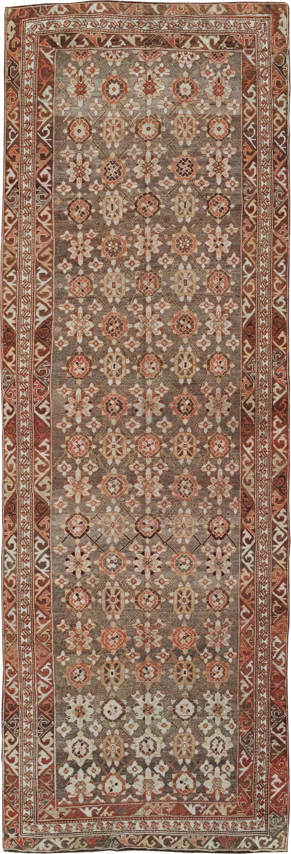 Antique Persian Kurdish Wide Gallery Runner, No.23318 - Gsblank