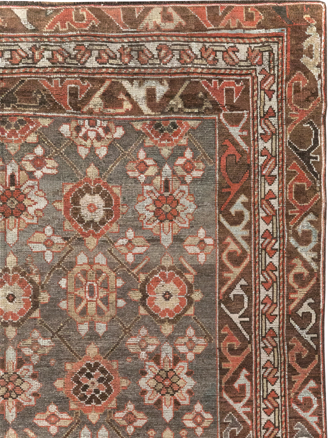 Antique Persian Kurdish Wide Gallery Runner, No.23318 - Gsblank