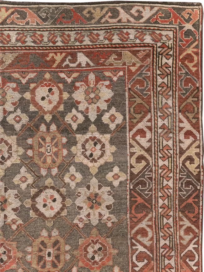 Antique Persian Kurdish Wide Gallery Runner, No.23318 - Gsblank