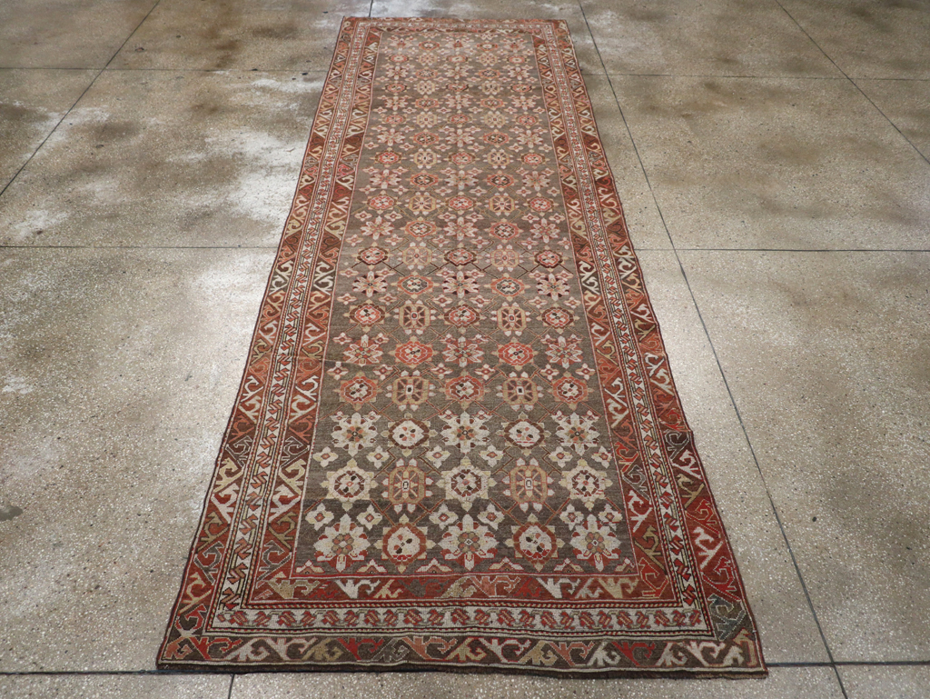 Antique Persian Kurdish Wide Gallery Runner, No.23318 - Gsblank