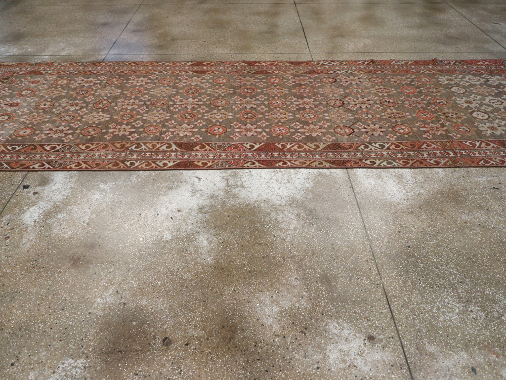 Antique Persian Kurdish Wide Gallery Runner, No.23318 - Gsblank