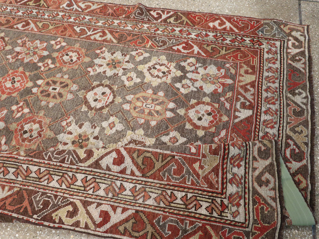 Antique Persian Kurdish Wide Gallery Runner, No.23318 - Gsblank