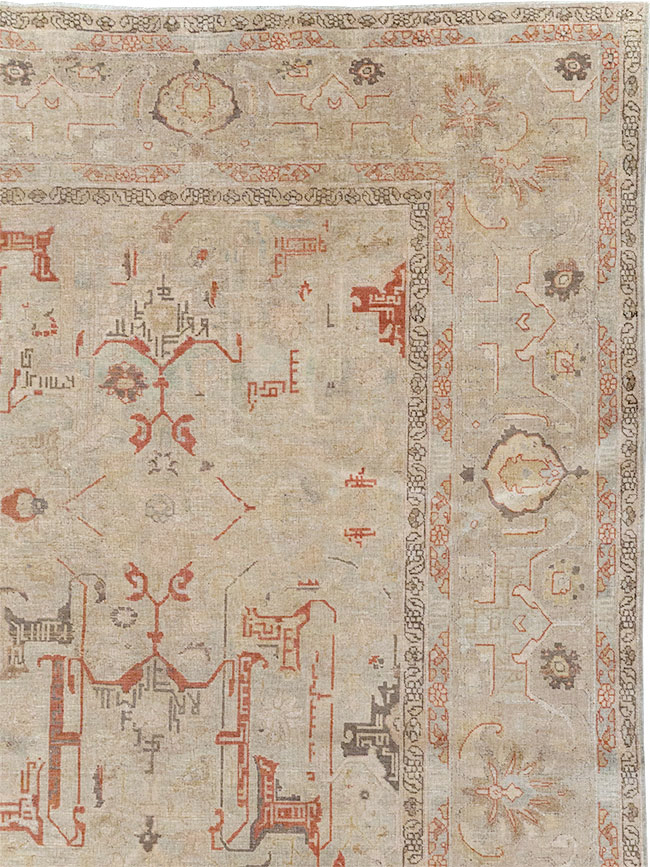 Vintage Persian Tabriz Room Size Carpet, No.23321 - Gsblank