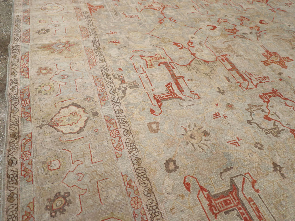 Vintage Persian Tabriz Room Size Carpet, No.23321 - Gsblank