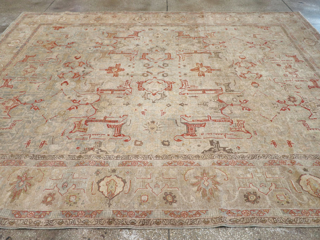 Vintage Persian Tabriz Room Size Carpet, No.23321 - Gsblank