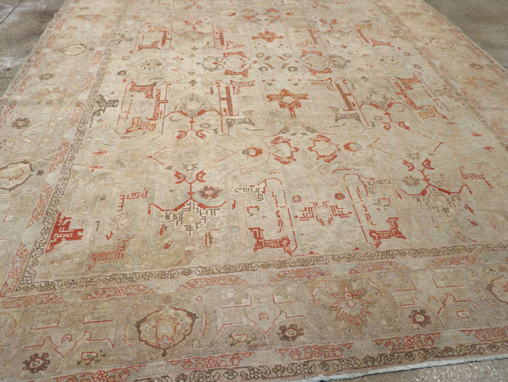 Vintage Persian Tabriz Room Size Carpet, No.23321 - Gsblank