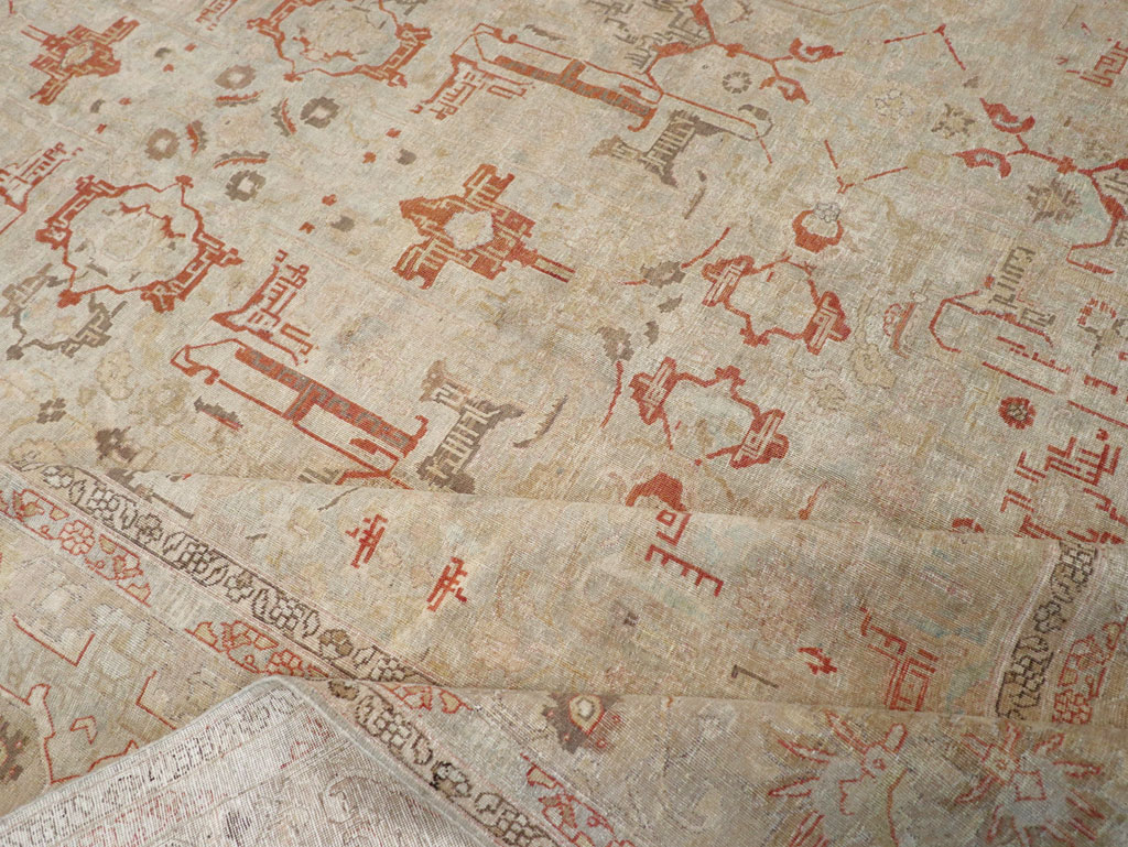 Vintage Persian Tabriz Room Size Carpet, No.23321 - Gsblank