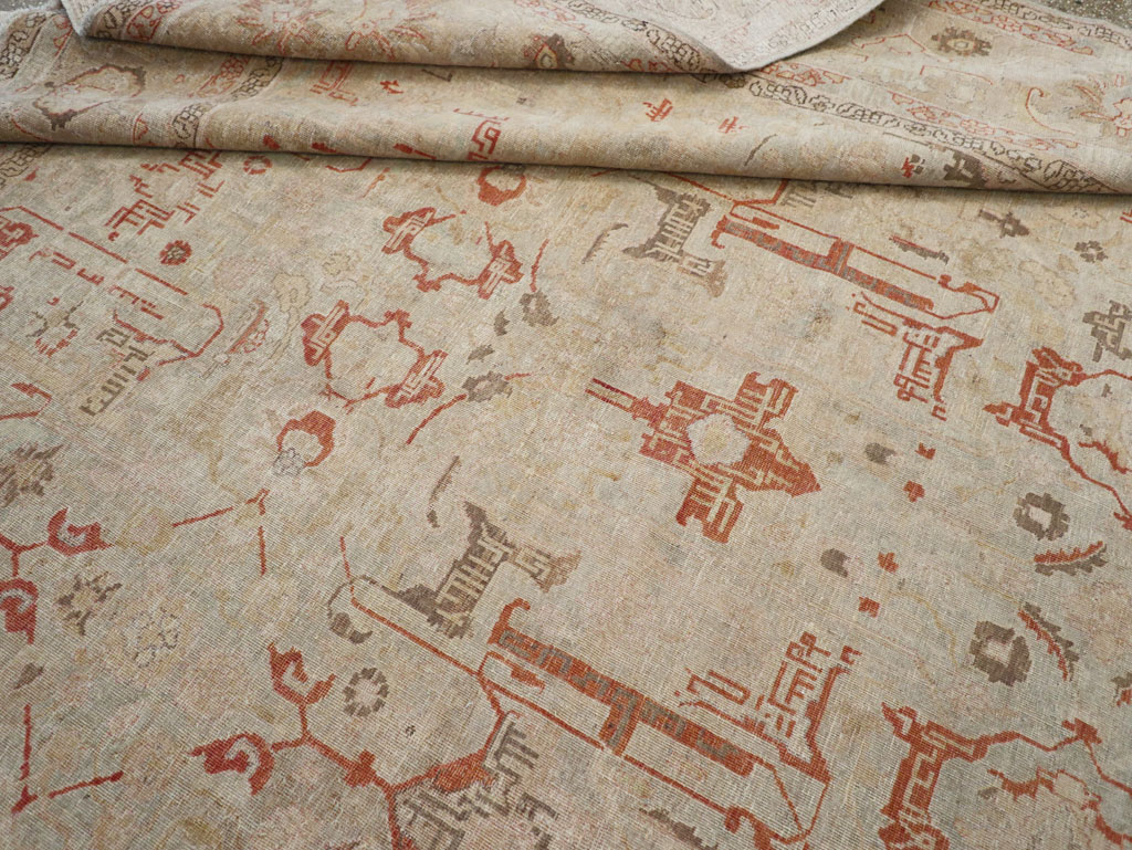 Vintage Persian Tabriz Room Size Carpet, No.23321 - Gsblank