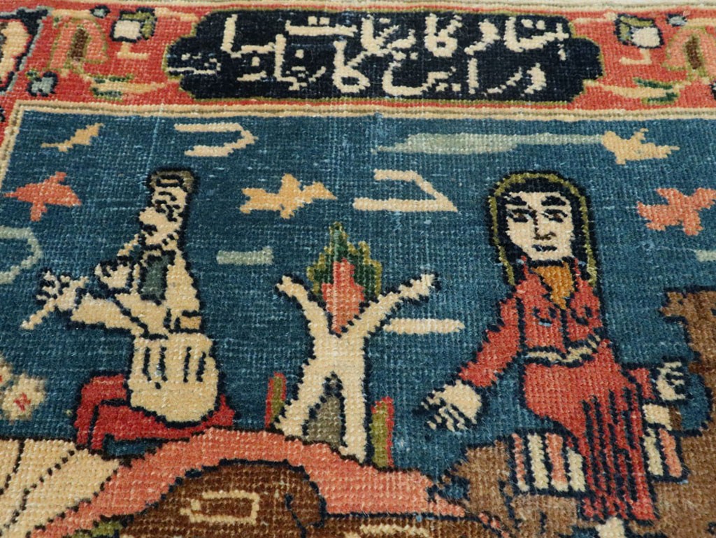 Antique Persian Tabriz Pictorial Rug, No.23331 - Gsblank