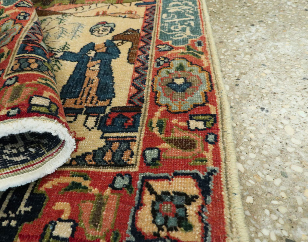 Antique Persian Tabriz Pictorial Rug, No.23331 - Gsblank
