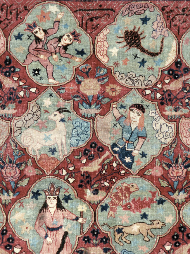 Antique Persian Tabriz Pictorial Rug, No.23348 - Gsblank