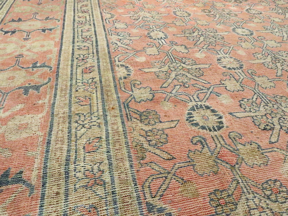 Antique East Turkestan Silk Khotan Room Size Carpet, No.23355 - Gsblank