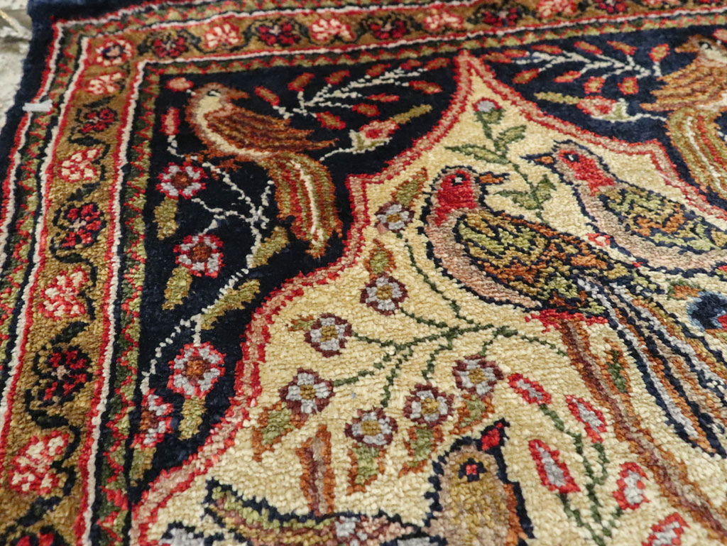 Vintage Persian Quom Pictorial Rug, No.23358 - Gsblank