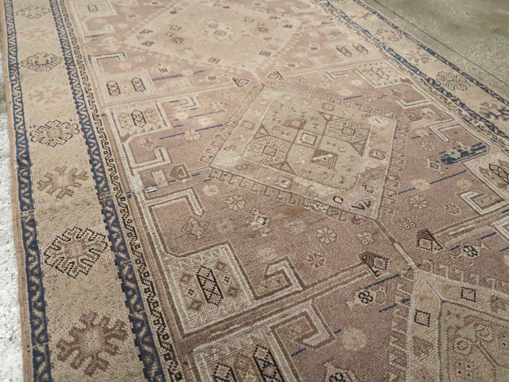 Vintage Turkish Oushak Wide Gallery Runner, No.23371 - Gsblank